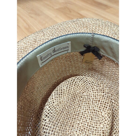 Country Gentleman Straw Hat Fedora Medium Ribbon Made USA - Picture 6 of 7